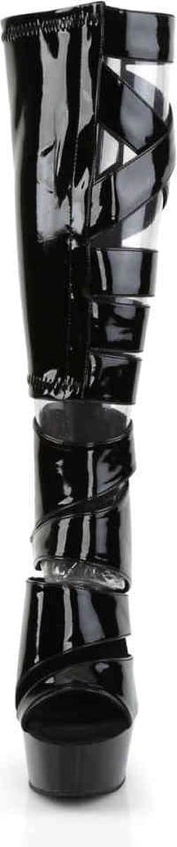 EU 39 = US 9 | DELIGHT-600-49 | 6 Heel, 1 3/4 PF Knee High Gladiator Boot, Back Zip — thumbnail 2