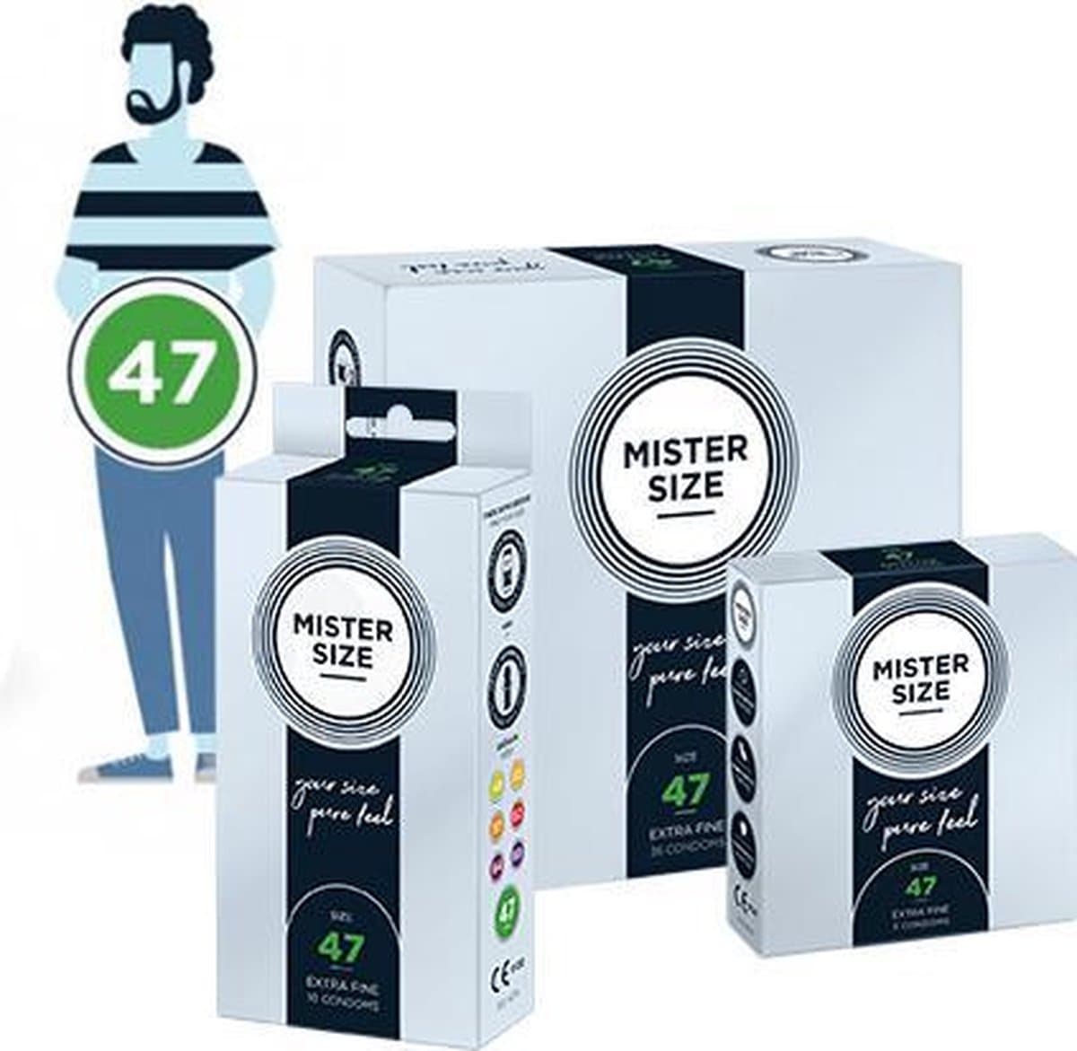 MISTER SIZE 47 Ultra Dunne XS condooms 36 stuks (verkrijgbaar in 7 maten) — afbeelding 1