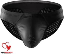 Lederen slip voor mannen - Erotische lingerie heren - Visnet — thumbnail 2