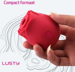 Lusty Roos Luchtdruk Vibrator - 10 Standen - Oplaadbaar - Clitoriszuiger - Bef - Sex Speeltje - Sex Toys - Erotiek voor vrouwen — thumbnail 3