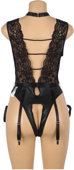 PleazureX kanten lingerie bodysuit met boeien - Sexy - Erotisch - BDSM - Maat M/L — thumbnail 3