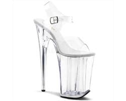 Pleaser - INFINITY-908 Sandaal met enkelband, Paaldans schoenen - Paaldans schoenen - 36 Shoes - Zilverkleurig