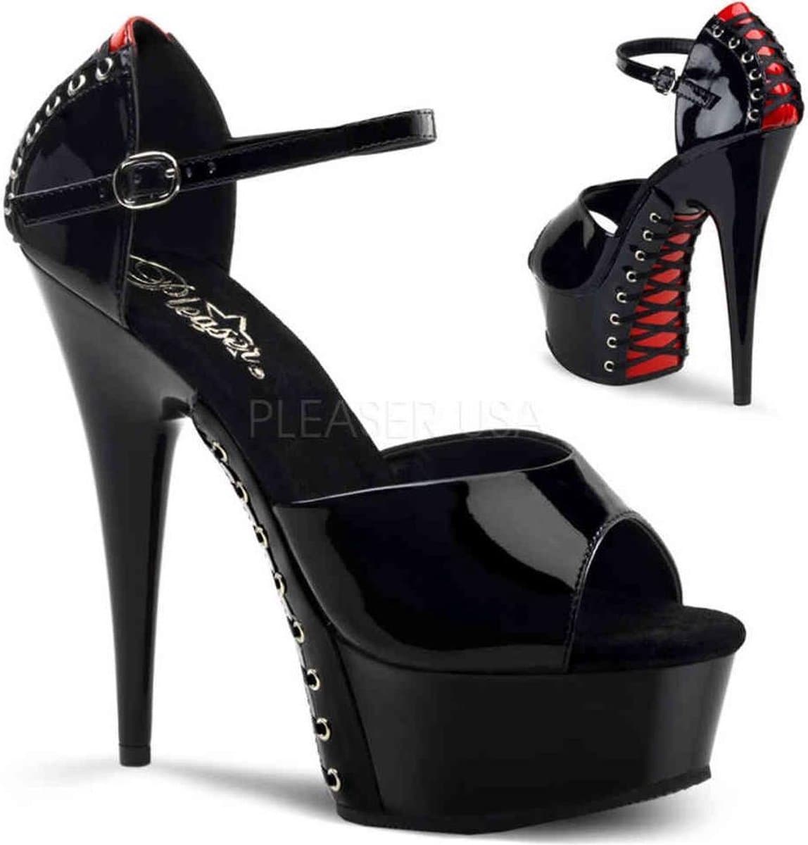 EU 42,5 = US 12 | DELIGHT-660FH | 6 Heel, 1 3/4 PF Close Back Sandal — afbeelding 1