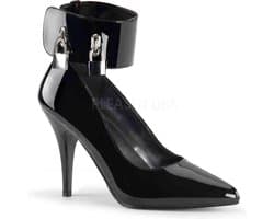 EU 38 = US 8 | VANITY-434 | 4 Pump W/ Locking Ankle Cuff & Padlocks