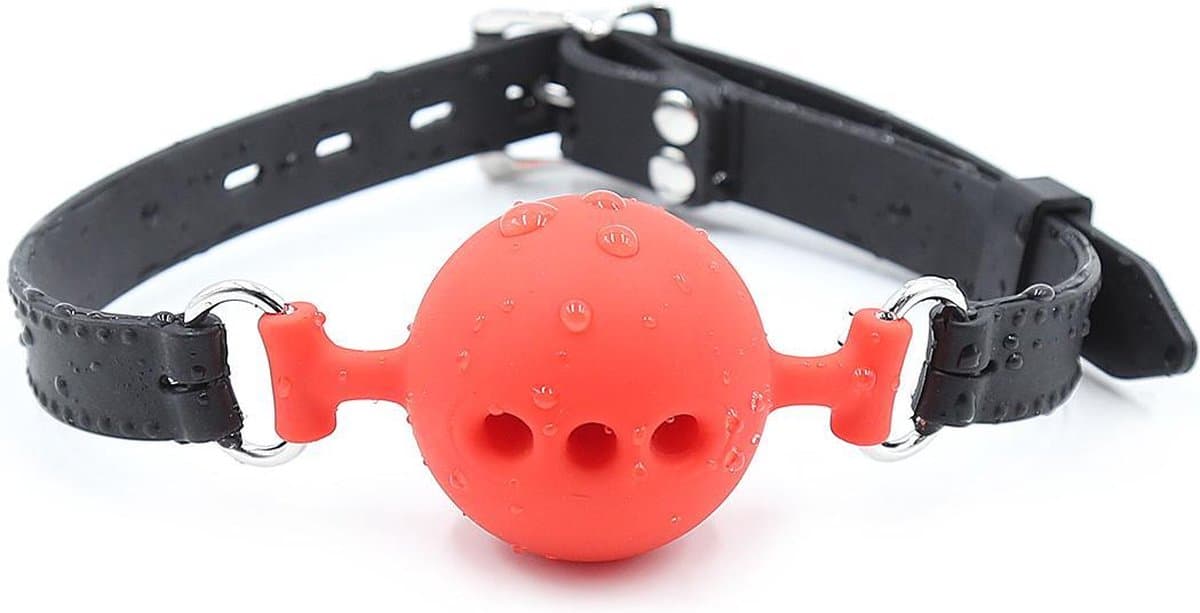 Banoch - ball gag siliconen medium - rood Ø 4,5 cm - bdsm — afbeelding 1
