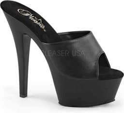 Pleaser - KISS-201 Muiltjes - Paaldans schoenen - 36 Shoes - Zwart — thumbnail 1