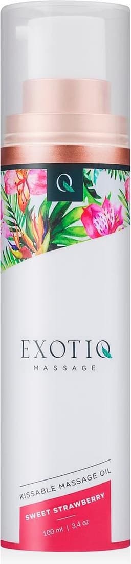 Exotiq - Massageolie - Massage Olie - Sweet Strawberry - Massageolie voor een Ontspannende Massage met Aardbeiengeur - Zijdezacht en Verzorgende Werking - 100 ml — thumbnail 1