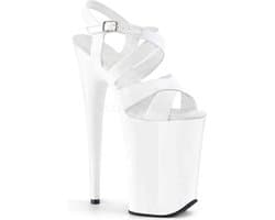 Pleaser - INFINITY-997 Sandaal met enkelband, Paaldans schoenen - Paaldans schoenen - 38 Shoes - Wit