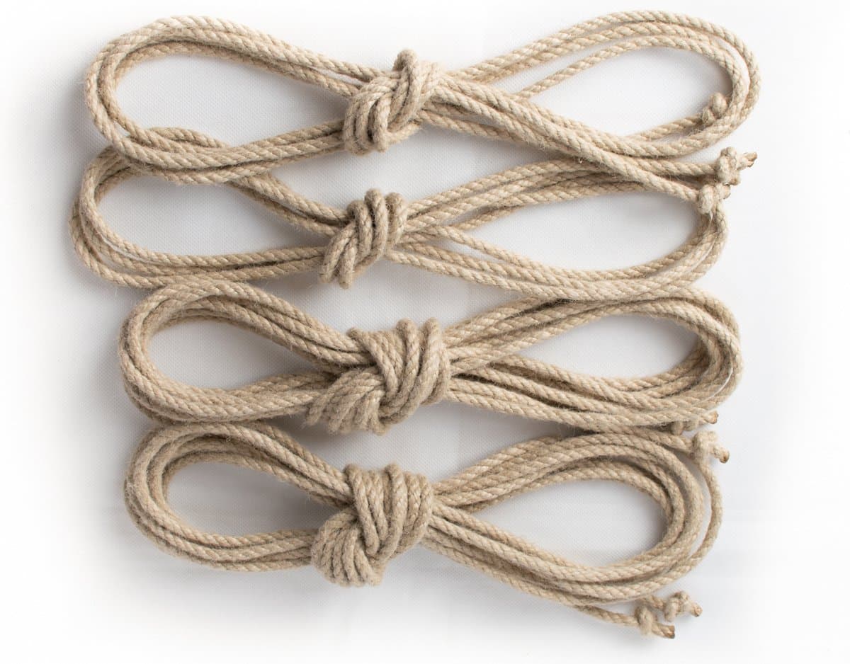 Shibari Touw starterset van 2 x 4 meter en 2 x 8 meter | 6mm dik | Synthetische hennep | Hempex / Spleitex | Hoogwaardig | Bondage — afbeelding 1
