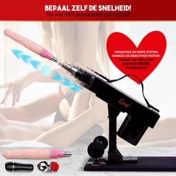 LoveVlijt - Seksmachine met Dildo en vele extra Opzetstukken - Complete Set - Sex Fuck Machine - Penetratie - Krachtige Seksmachine - Voor Mannen en Vrouwen - Discreet - Talloze Standjes - Fuck Machine - Neukmachine - Zwart — thumbnail 4