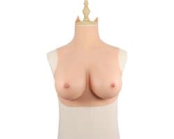 Korte Siliconen Borstprothesen - D Cup - 100% hypoallergene medische siliconen - + kanten choker - Kunstmatige Nep Borst - Korte Valse Borsten Borst - Siliconen Huid Bodysuit - Voor Crossdresser - Transgender - Mastectomie - Body4Everybody