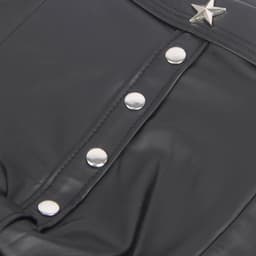 Zwarte sexy leren heren boxershorts - maat M - black sexy leather men boxers underwear -BDSM - clubwear heren ondergoed erotiek mannen boxer — thumbnail 4