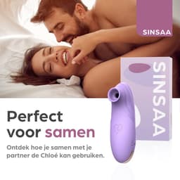 Sinsaa Luchtdruk Vibrator voor Vrouwen - Clitoris Stimulator - Sex Toys voor Vrouwen - Sexspeeltjes voor Koppels - 10 Zuigfunctie Snelheden - Inclusief Sextoy Cleaner - Chloé Satisfy Paars — thumbnail 4