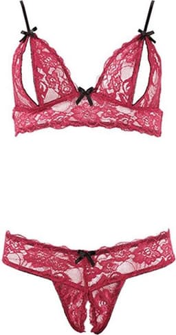 Cottelli Collection - Lingerie Set met Toegankelijkheid tot Tepels en Vagina voor een Spannende Ervaring – Maat S – Rood — thumbnail 1