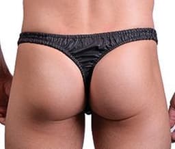 Mister B leren heren string slip - zwart - medium — thumbnail 2