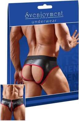 Slip Met Open Achterkant - Zwart/Rood — thumbnail 3