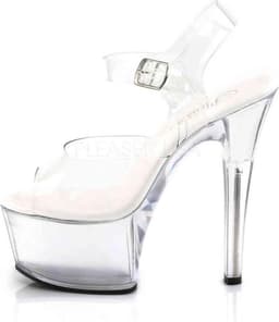 Pleaser - ASPIRE-608 Sandaal met enkelband, Paaldans schoenen - Paaldans schoenen - 41 Shoes - Transparant — thumbnail 3
