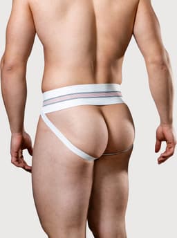 MM Sports The Original No. 10 Swimmer/Jogger Jockstrap 3 inch White - MAAT S - Heren Ondergoed - Jockstrap voor Man - Mannen Jock — thumbnail 4