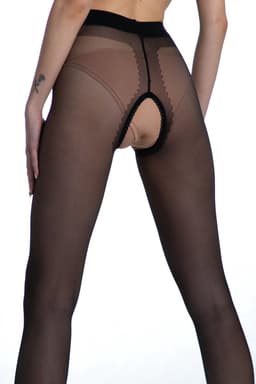 Panty open kruis - 20 Denier - Kleur: Zwart - Maat: XXL - Model: Gloss - Merk: Amour — thumbnail 4