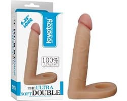 Lovetoy - The Ultra Soft Dude - Dildo met Cockring - Dubbele Penetratie - 16 cm