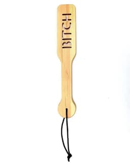 Rimba - Houten Spanking Paddle met Tekst 'Bitch' — thumbnail 2
