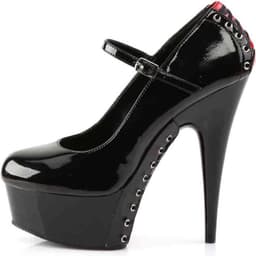 Pleaser - DELIGHT687FH Pumps - US 6 - 36 Shoes - Zwart/Rood — thumbnail 3