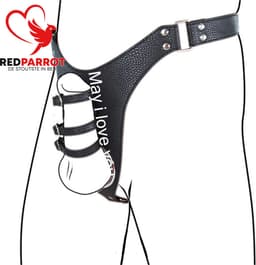 BDSM slip heren - Penis bondage - Riemen en gespen - Kuisheid - Leder — thumbnail 2