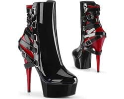 Pleaser - DELIGHT-1012 Plateau Laarzen - US 9 - 39 Shoes - Zwart/Rood