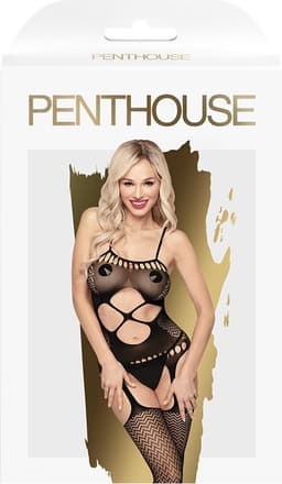 Penthouse Lingerie Hot Nightfall - Erotische Catsuit met Jarratels - Maat S/L - Zwart — thumbnail 1