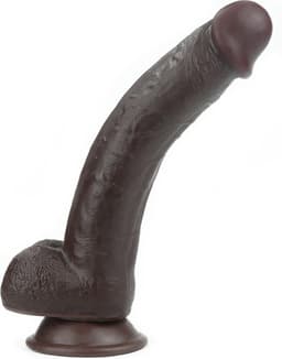 Lovetoy - Dildo Met Sliding Skin Technologie - 24 x 4.5 cm - Bruin — thumbnail 2
