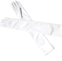 Latex Wetlook Handschoenen - Lange Uitvoering - BDSM - Wit - 54CM - One Size — thumbnail 1
