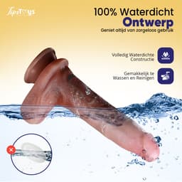 TipsToys® Stotende Dildo - Vibrators met Zuignap - 4-in 1 Realistische Vibrator met Balzak - Levensechte Warmte, Rotatie & Thrusting - 4⌀ cm Prostaat en G Spot Stimulator - Seksspeeltjes Mannen, Vrouwen & Beginners - Anaal Sex Toys — thumbnail 5