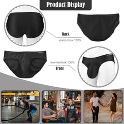 Seamless Heren Slips met Grote Pouch Jongens Ondergoed Sexy Laag Taille Ademend IJs Zijde — thumbnail 3