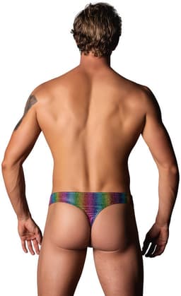 Male Power Sexy Tanga met Voorzak en Kobalt penisring - L/XL - Regenboog - Multicolor — thumbnail 2