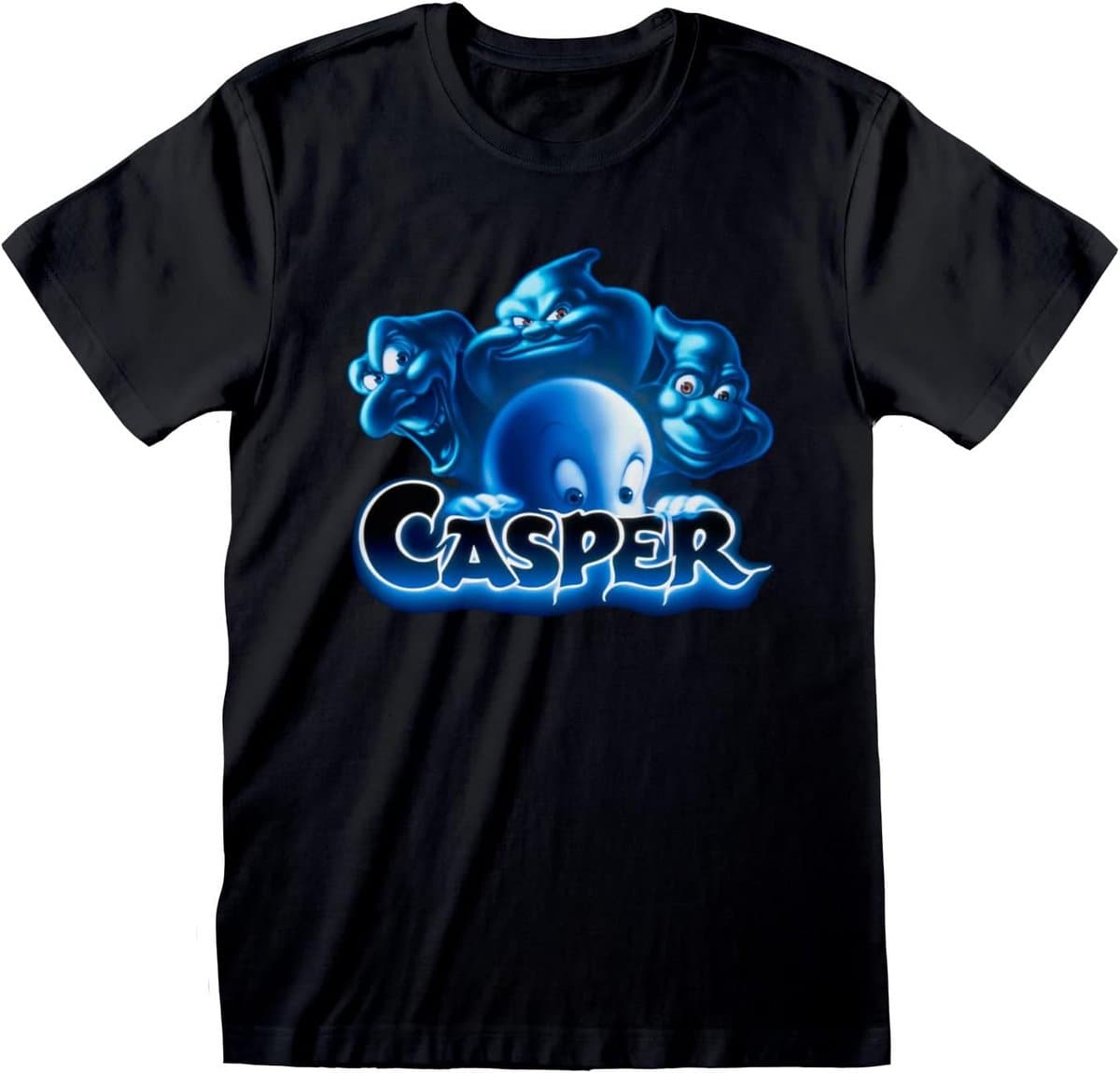 Vriendelijke Geest Film T-shirt voor Heren - Kortemouw Zwart Spook T-shirt — afbeelding 1