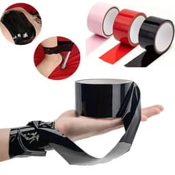 Bondage Tape / Touw Zwart – SM Accessoire – No Stick Statische Tape – Huidvriendelijk & Veilig voor Volwassenen — thumbnail 4