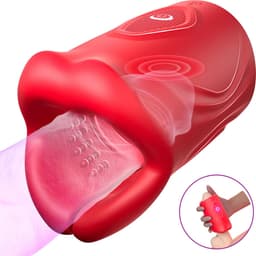 JustFun Masturbator met App Control - 9 Vibratiestanden - Sex Toys voor Mannen - Pocket Pussy - Zwart / Rood — thumbnail 1