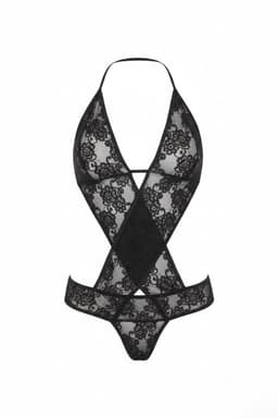Okado Zwarte Lingerie Set One Size – Sexy Charme Lingerieset met Kant Look – Beugelloze BH Look – Verleidelijke Dames Lingerie – Valentijn Cadeau voor Haar — thumbnail 1