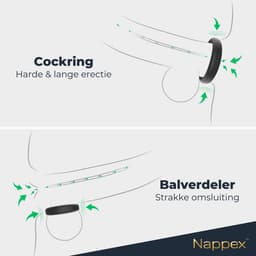 Cockring Siliconen 2 Maten - Nappex™ Rino Penisring Set voor een Stevige Erectie [Discreet Verzonden] - Penisringen voor Mannen - Rekbare Ballstretcher - Sex Toys voor Mannen en Koppels - Kamasutra - BDSM - Seksspeeltjes - Erotiek — thumbnail 5