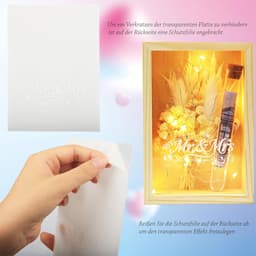Premium geschenkdoos voor bruidspaar met natuurlijke materialen en led-lichtjes — thumbnail 2