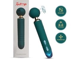 TipsToys® 3 in-1 Magic Wand - Massage Vibrator - Dildo voor Vrouwen - Flexibele Kop - Clitoris, G Spot en Prostaat Stimulator - Kloppen, Zuiger en Stotende Functie - Anaal & Vagina - Rechargeable - Sex Toys & Sexspeeltjes - Vrouw en Koppels - Groen