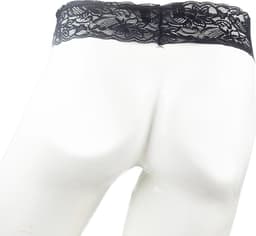 BamBella® Slip open kruis kant voor mannen - S/M - strap cock ring doorzichtig Erotische Sexy Lingerie Heren - Zwart mannen ondergoed slip — thumbnail 3