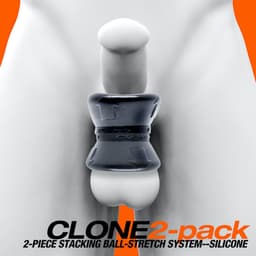 Oxballs - Clone Duo - 2 stuks - Ballstretcher - Zwart/Zwart — thumbnail 4