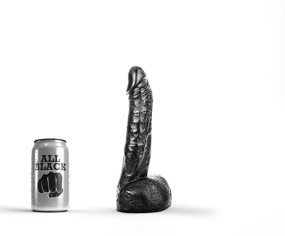 All Black Realistische Dildo 22 cm — afbeelding 1
