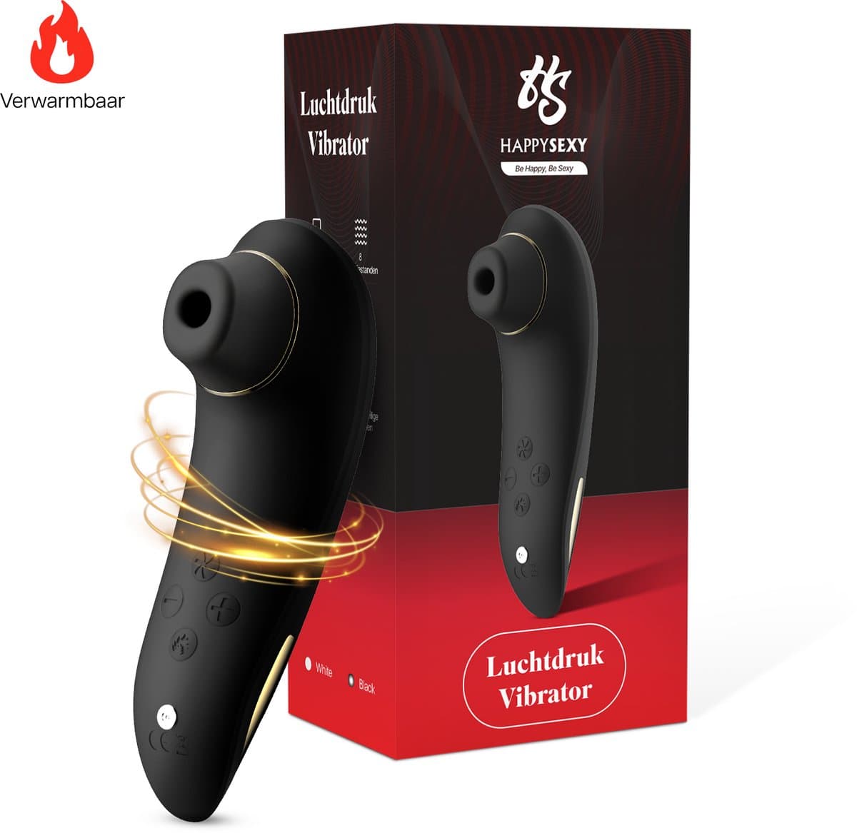 HappySexy Verwarmde Luchtdruk Vibrator Pro 2 Satisfyer voor Vrouwen – Clitoris en Tepel Zuiger Stimulator Massager – 13 Verschillende Standen Vibraties en Waterproof – Realistische Tepelzuigers Vibrators – Seks toys en Seksspeeltjes Next Generation — afbeelding 1