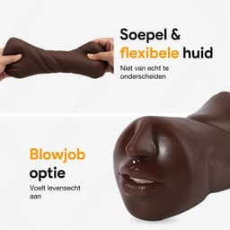 Jespro Ebony Pocket Pussy - Zwart - Kunstvagina - Sex Toys voor Mannen - Masturbator - Blowjob Simulator - Nep Vagina - Voor Heren - Stroker - Seksspeeltjes - Erotiek - Zelf aftrekken — thumbnail 5