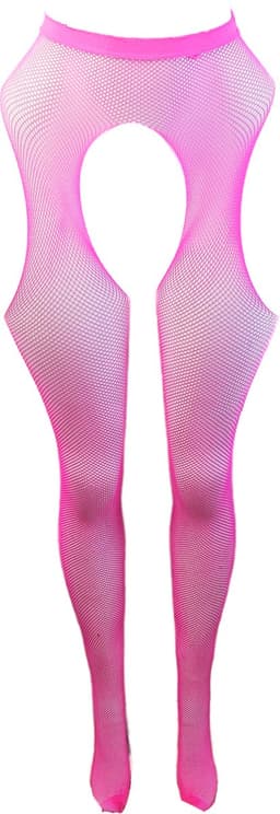 BamBella ® - Panty -Onesize - open kruis hoge kousen broek Dames - Onesize - sexy Erotische lingerie van kant roze — thumbnail 1