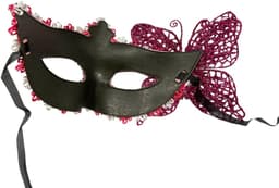 Venetiaans Masker - Maskerade Masker- Kantpatroon - Paars/Zilver — thumbnail 2