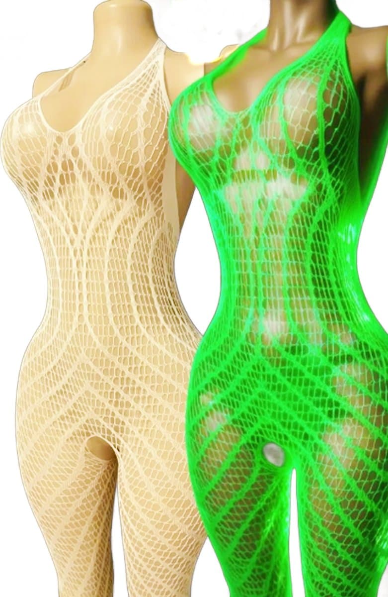 BamBella ® - Panty pak -Onesize - Glow in the dark body suit - Dames - Onesize - sexy Erotische jumpsuit van kant lingerie — afbeelding 1