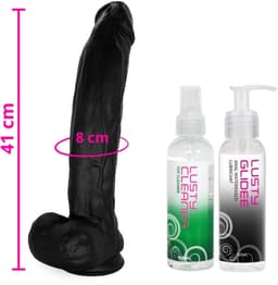 Lusty Mega Realistische Grote Dildo met zuignap - 48 x 8 cm! - XXL Dildo Voordeelpack - Extreme Zwarte Dildo voor anaal gebruik — thumbnail 3